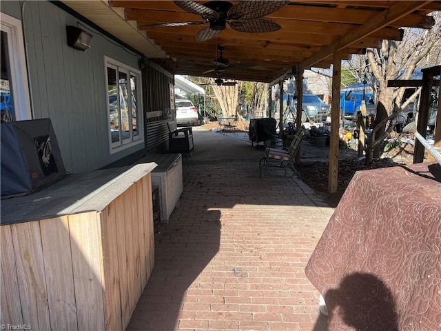 view of patio / terrace with ceiling fan