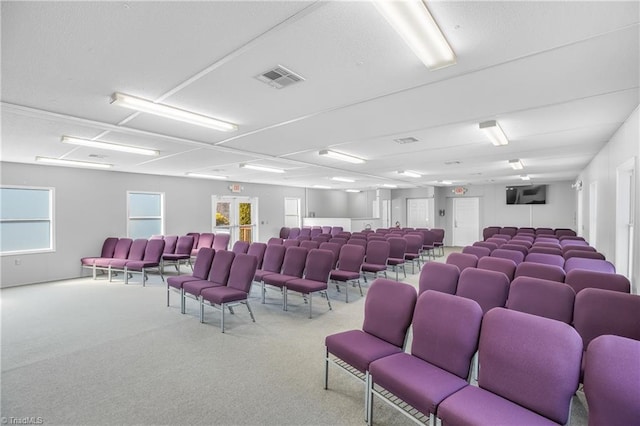 1255 Mountain View Rd, King, NC 27021 - cinema room featuring visible vents and carpet flooring