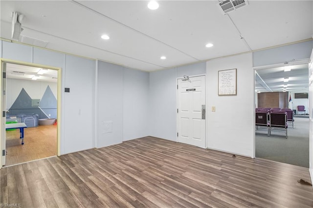 1255 Mountain View Rd, King, NC 27021 - unfurnished room with visible vents, recessed lighting, and wood finished floors
