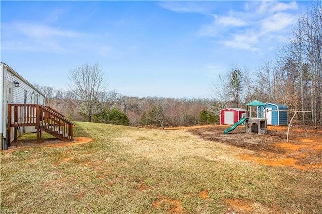 1255 Mountain View Rd, King, NC 27021 - view of yard featuring an outbuilding and a shed