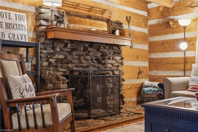 sitting room featuring hardwood / wood-style flooring