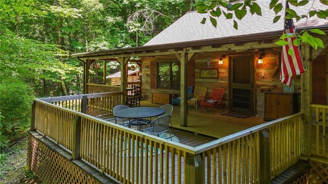 view of wooden deck