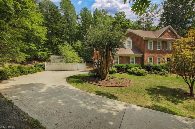 colonial house with a front lawn