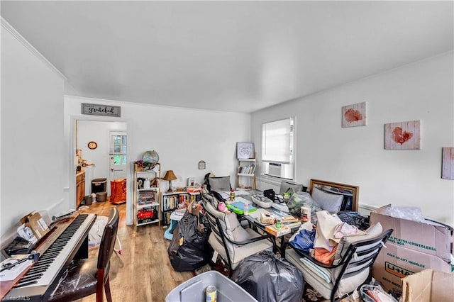 1515 Tucker St, Greensboro, NC 27405 - living area with plenty of natural light, light wood-style flooring, and cooling unit