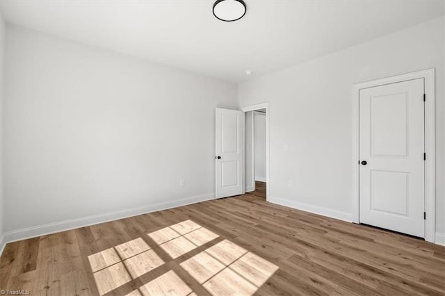 unfurnished bedroom featuring light hardwood / wood-style floors