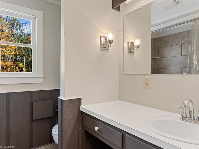 bathroom featuring toilet and vanity