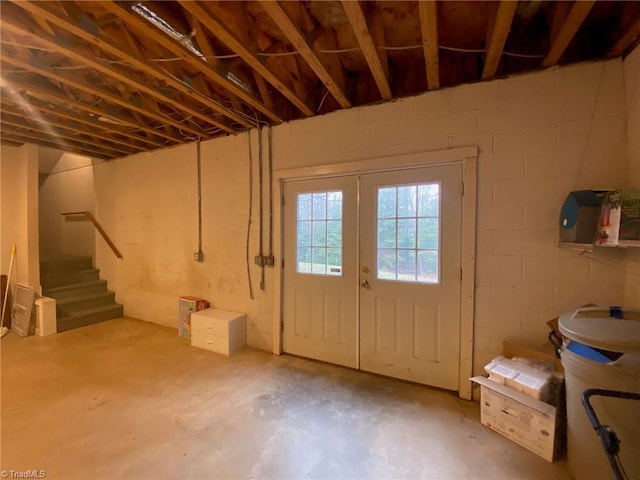 view of basement