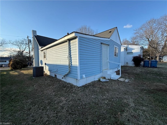 view of property exterior with cooling unit