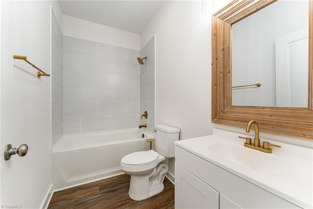 4000 Groometown Rd, Greensboro, NC 27407 - full bathroom featuring vanity, wood finished floors, and shower / bath combination