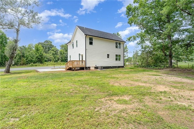 4000 Groometown Rd, Greensboro, NC 27407 - back of property featuring a lawn and a deck