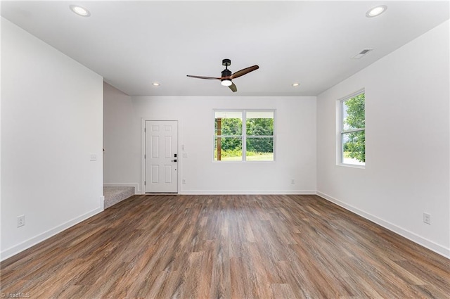 4000 Groometown Rd, Greensboro, NC 27407 - unfurnished room with wood finished floors, a ceiling fan, and recessed lighting