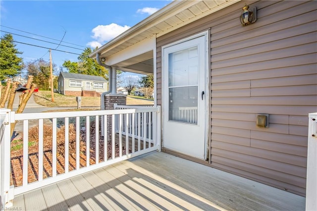 wooden deck featuring a porch