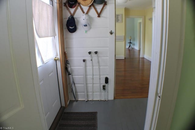 2289 W Pine St, Mount Airy, NC 27030 - hallway featuring wood finished floors