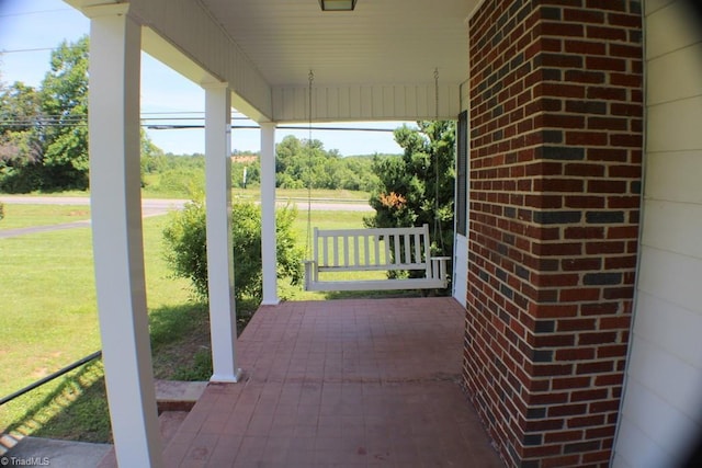 2289 W Pine St, Mount Airy, NC 27030 - covered porch featuring a yard