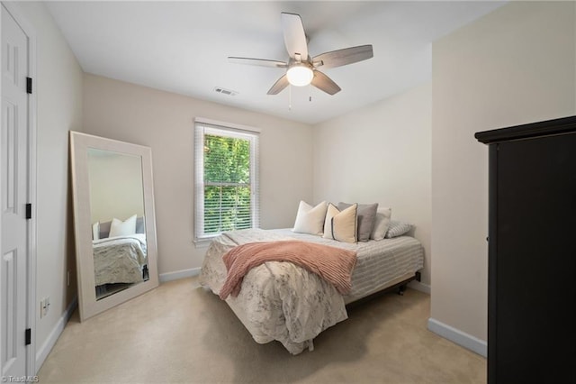 6303 Reata Ct, Summerfield, NC 27358 - bedroom with light carpet and ceiling fan
