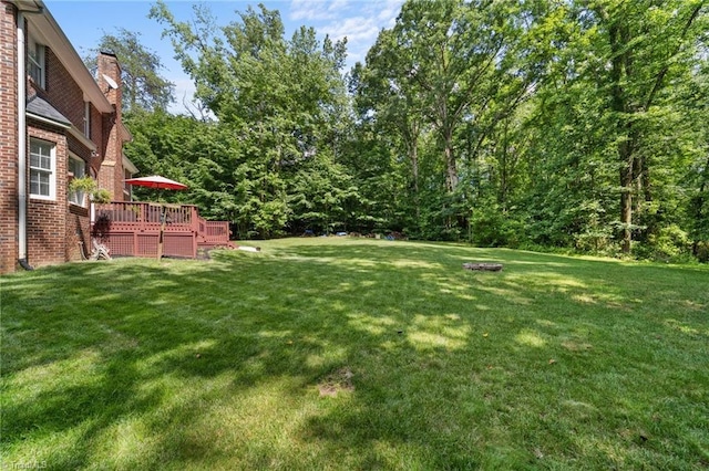 6303 Reata Ct, Summerfield, NC 27358 - view of green lawn featuring a deck