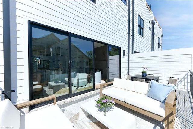 view of patio with an outdoor living space