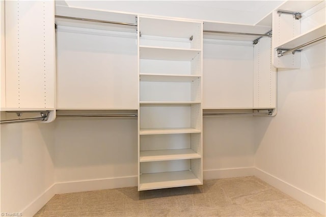 walk in closet with carpet flooring