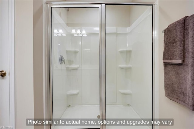 bathroom with a stall shower