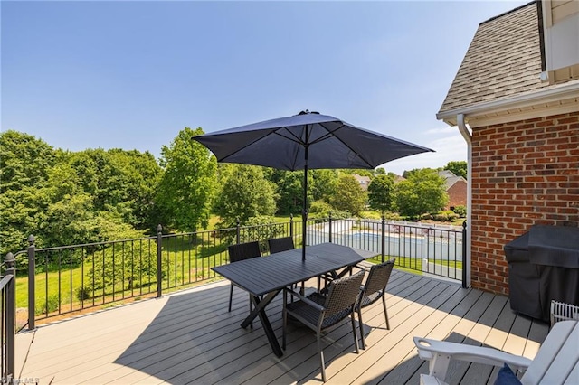 153 Montauk Ct, Clemmons, NC 27012 - deck with outdoor dining space and area for grilling