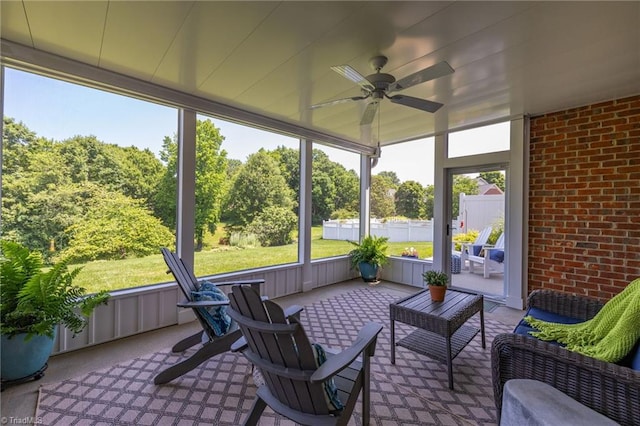 153 Montauk Ct, Clemmons, NC 27012 - sunroom with ceiling fan