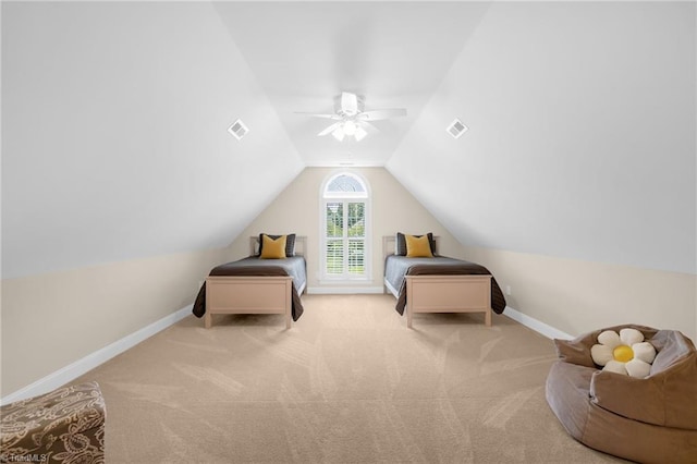153 Montauk Ct, Clemmons, NC 27012 - sitting room featuring carpet flooring, vaulted ceiling, and ceiling fan