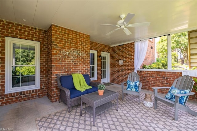 153 Montauk Ct, Clemmons, NC 27012 - view of patio / terrace with ceiling fan and an outdoor living space