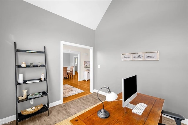 153 Montauk Ct, Clemmons, NC 27012 - office featuring wood finished floors and high vaulted ceiling