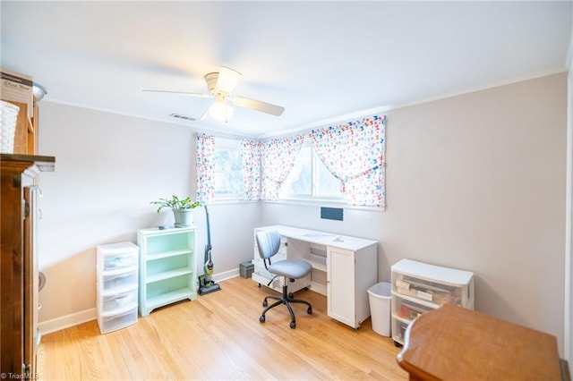 144 Collins Rd, Sparta, NC 28675 - office area with ceiling fan and light wood-type flooring