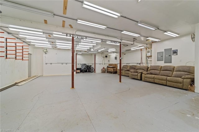 basement featuring electric panel