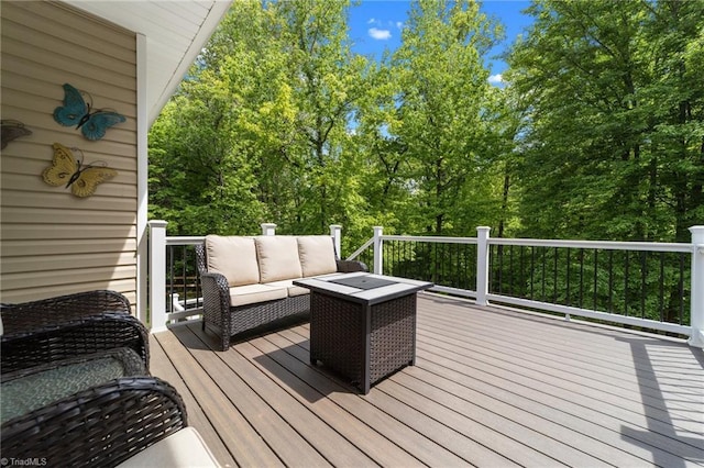 deck with outdoor lounge area