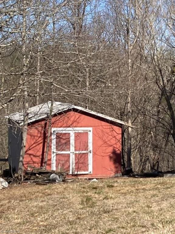 view of shed