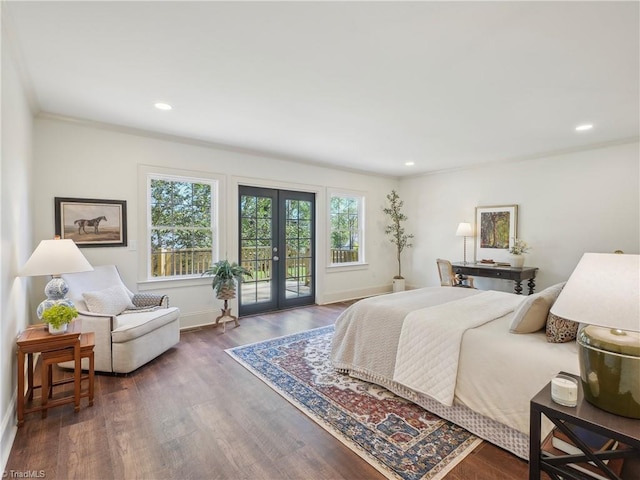 511 Circle Dr, Burlington, NC 27215 - bedroom featuring recessed lighting, access to exterior, wood finished floors, and baseboards