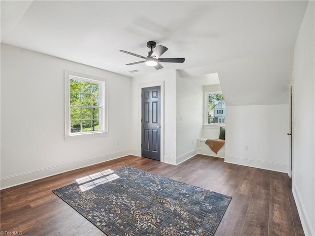 511 Circle Dr, Burlington, NC 27215 - bonus room featuring wood finished floors, baseboards, a ceiling fan, and visible vents