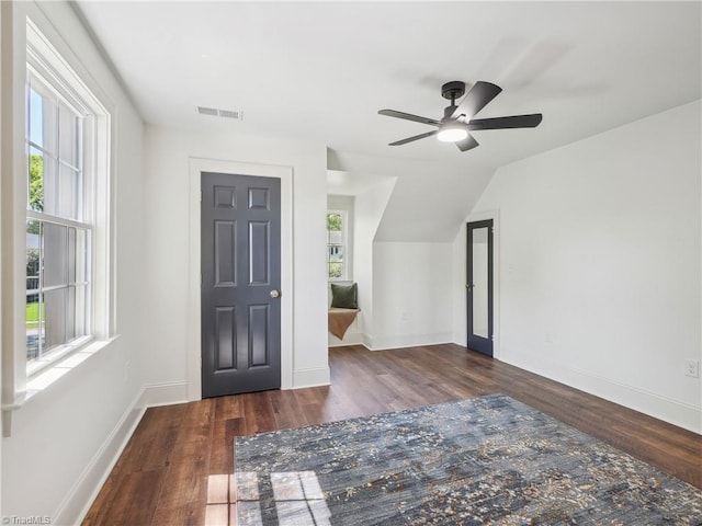 511 Circle Dr, Burlington, NC 27215 - bonus room featuring wood finished floors, baseboards, a ceiling fan, and visible vents