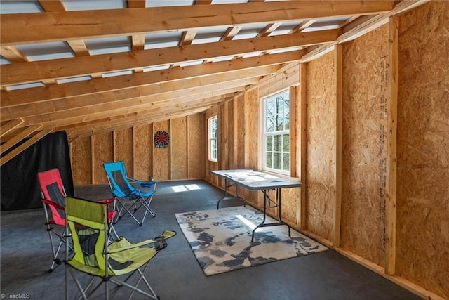 view of unfinished attic