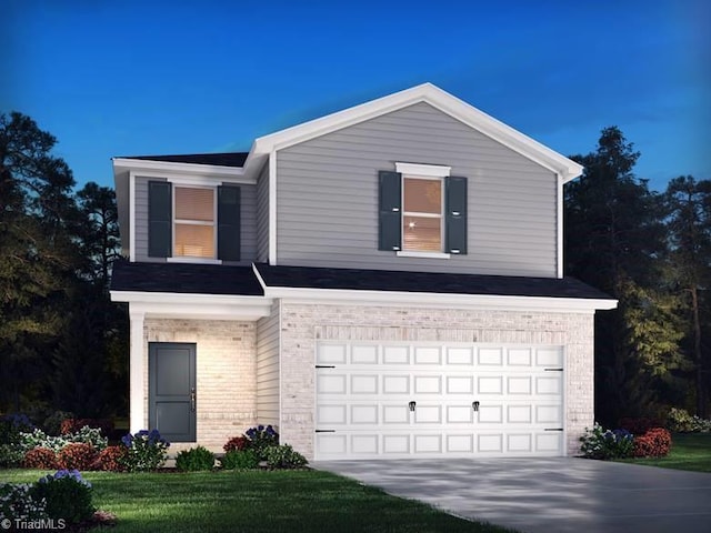 view of front facade with a garage