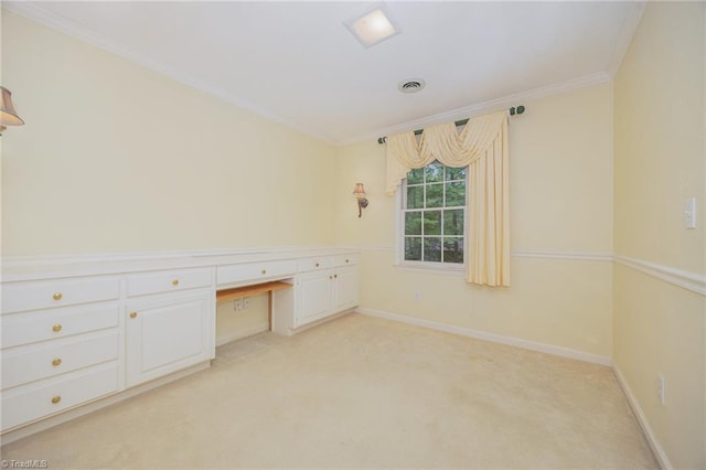 1808 Dunleith Way, Greensboro, NC 27455 - empty room with crown molding, light carpet, and baseboards