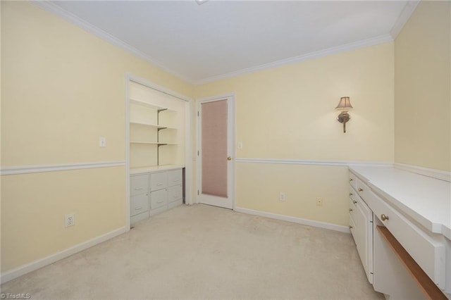 1808 Dunleith Way, Greensboro, NC 27455 - unfurnished bedroom with crown molding, light colored carpet, baseboards, and a closet