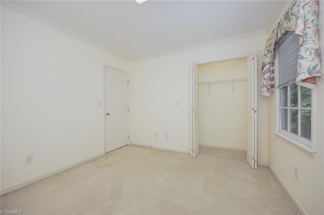 1808 Dunleith Way, Greensboro, NC 27455 - unfurnished bedroom featuring ornamental molding, light carpet, a closet, and baseboards