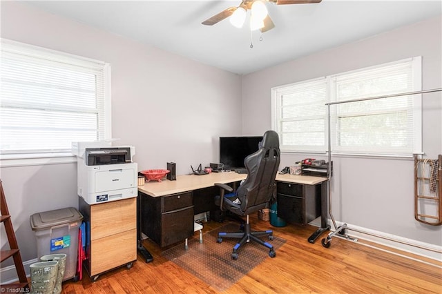 422 Hyde St, Burlington, NC 27217 - office space featuring a ceiling fan and light wood-type flooring