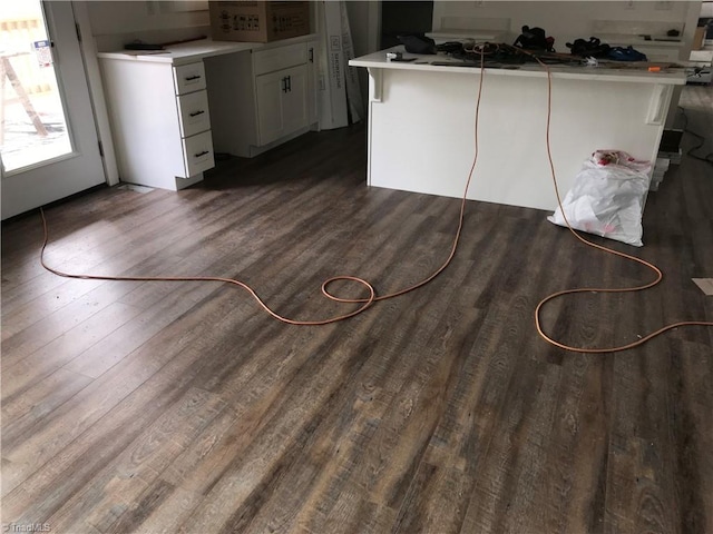 interior space with dark hardwood / wood-style flooring