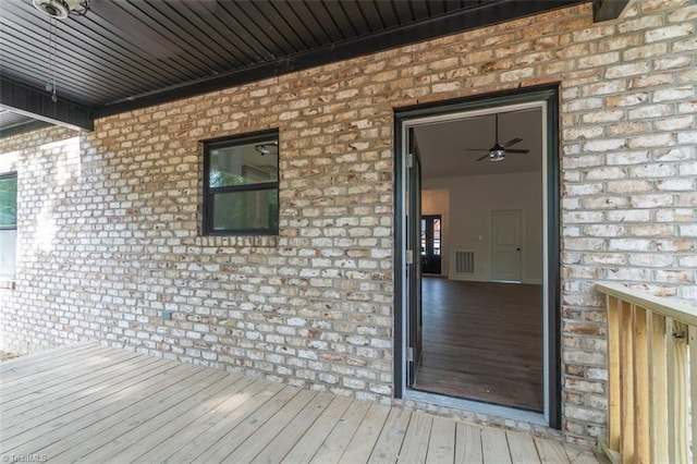 doorway to property featuring a deck