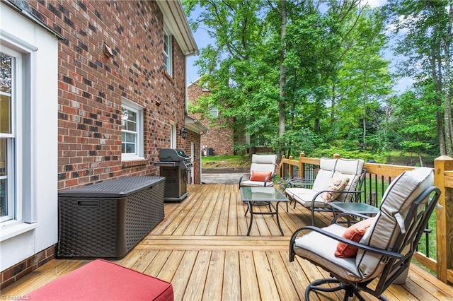 3717 Rock Haven Dr, Greensboro, NC 27410 - wooden deck featuring grilling area