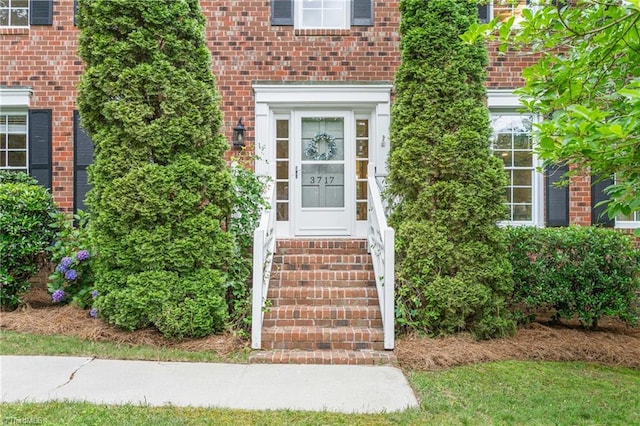 3717 Rock Haven Dr, Greensboro, NC 27410 - property entrance with brick siding