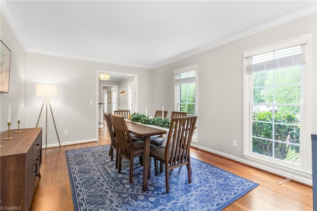 3717 Rock Haven Dr, Greensboro, NC 27410 - dining room with wood finished floors and crown molding