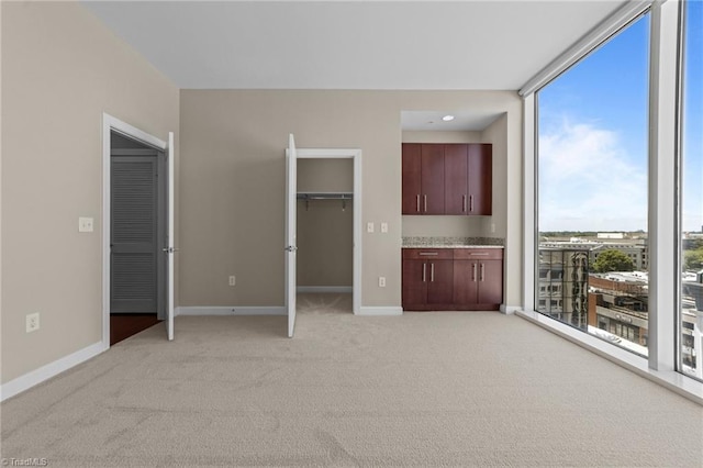201 N Elm St Unit 703, Greensboro, NC 27401 - unfurnished living room with light carpet and baseboards