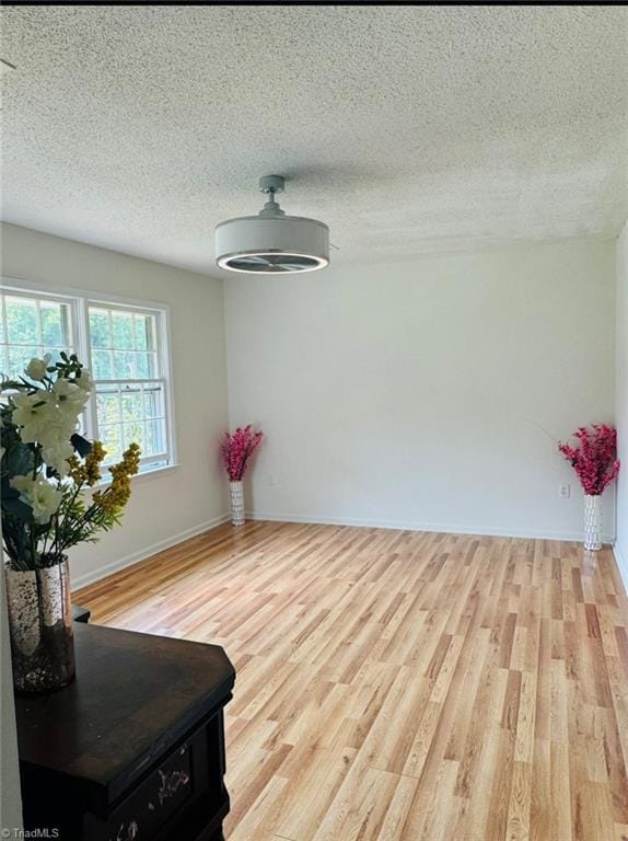 567 Townsend St, North Wilkesboro, NC 28659 - living area featuring a textured ceiling, light wood-style floors, and baseboards