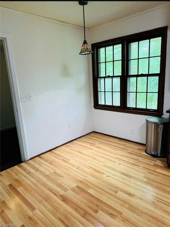 567 Townsend St, North Wilkesboro, NC 28659 - unfurnished dining area with light wood finished floors, ornamental molding, and plenty of natural light