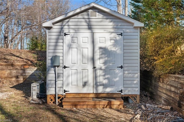 view of shed